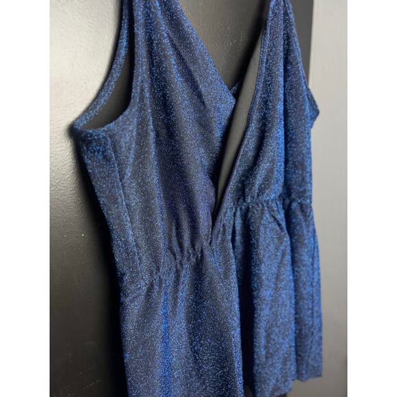 City Chic Electric Blue Asymmetrical Blouse High Stretch - Large/20 (Plus) NWT - Picture 5 of 14